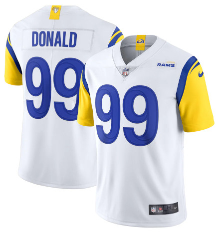 Youth Los Angeles Rams #99 Aaron Donald White Vapor Limited Stitched Jersey